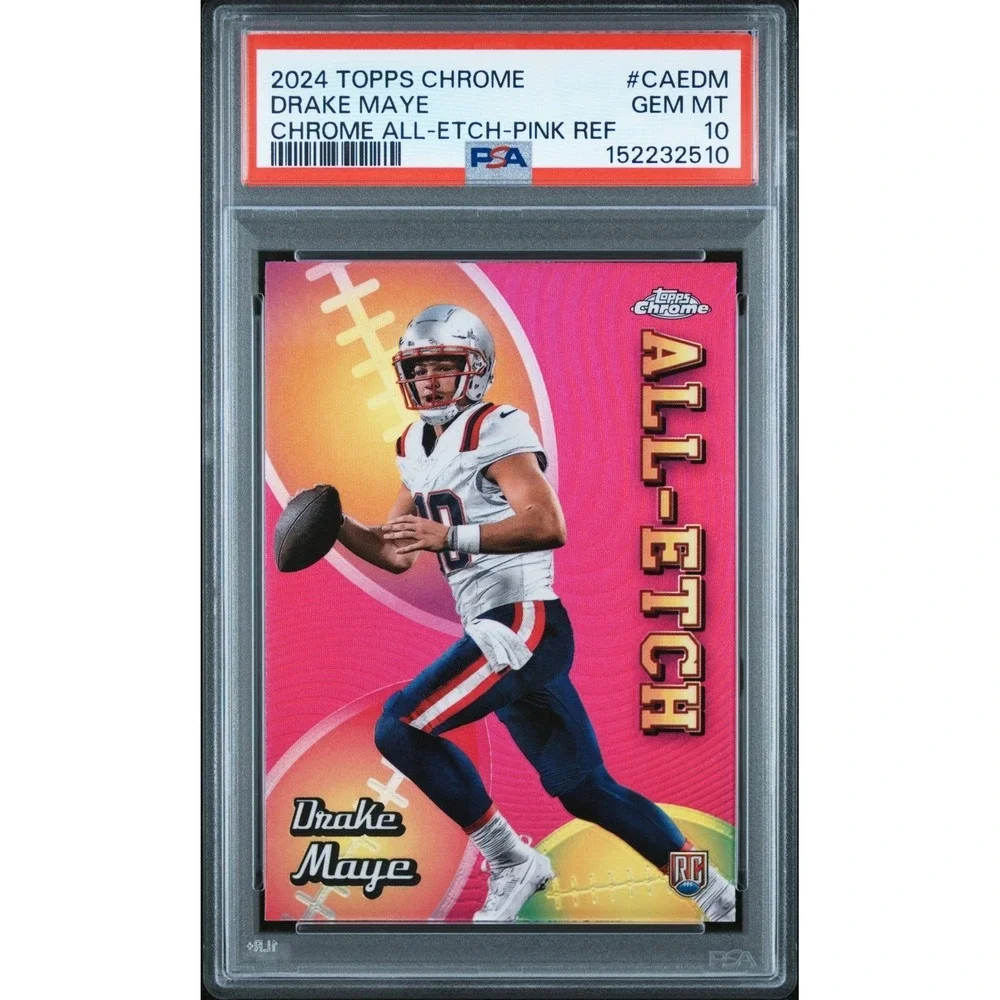 2024 Topps Chrome Drake Maye All-Etch Pink Refractor‎ RC #CAE-DM PSA 10 GEM MINT